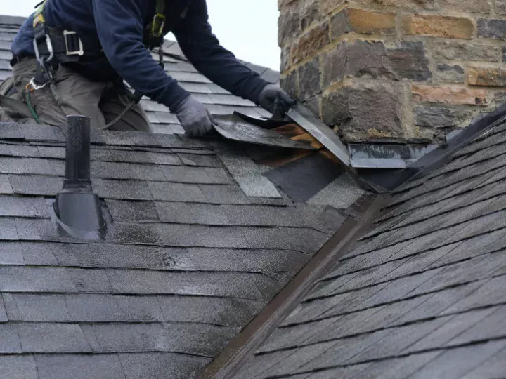 Roof leak repair and flashing detail on a the Charlotte area home
