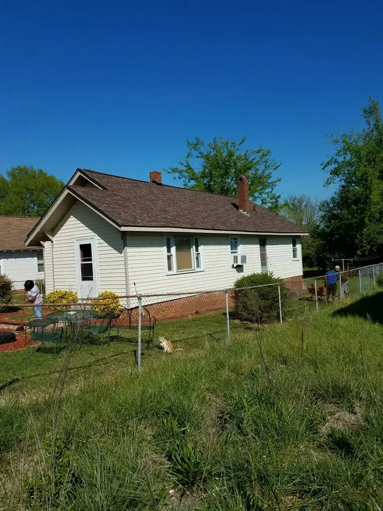 Front exterior of a Charlotte-area home after roof work